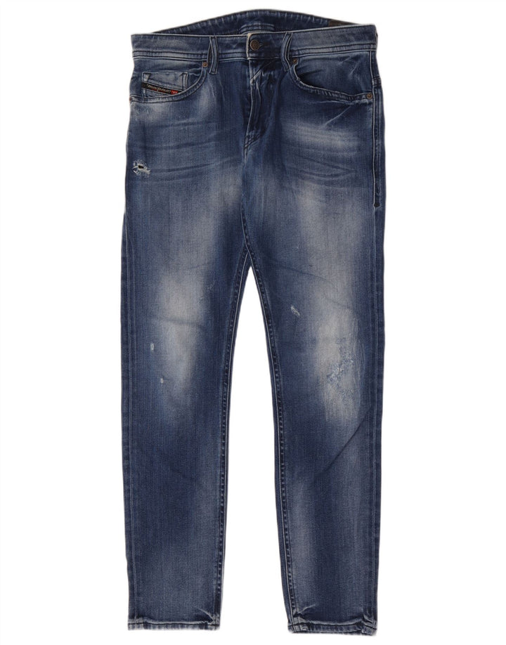 Diesel Mens Distressed Slim Jeans W30 L32 Μπλε βαμβακερό