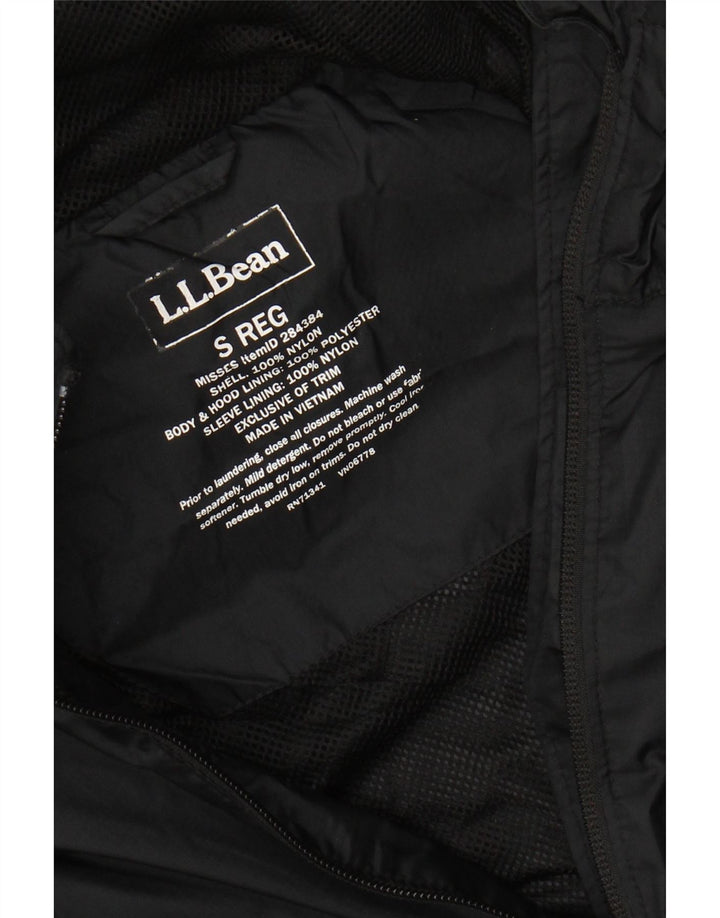 L.L.BEAN Γυναικείο μπουφάν βροχής με κουκούλα UK 10 Small Black Nylon