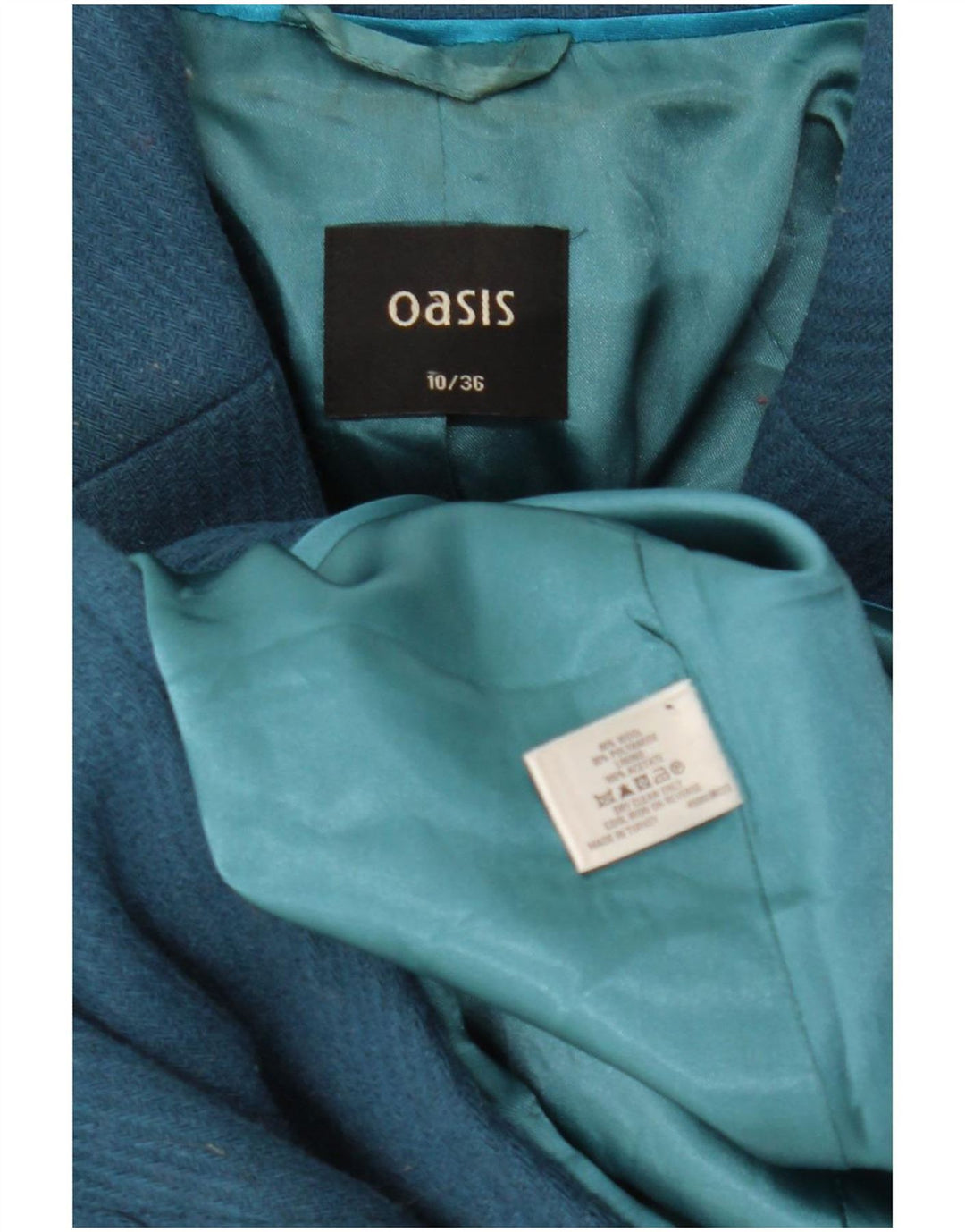 Γυναικείο παλτό Oasis UK 10 Small Blue Wool