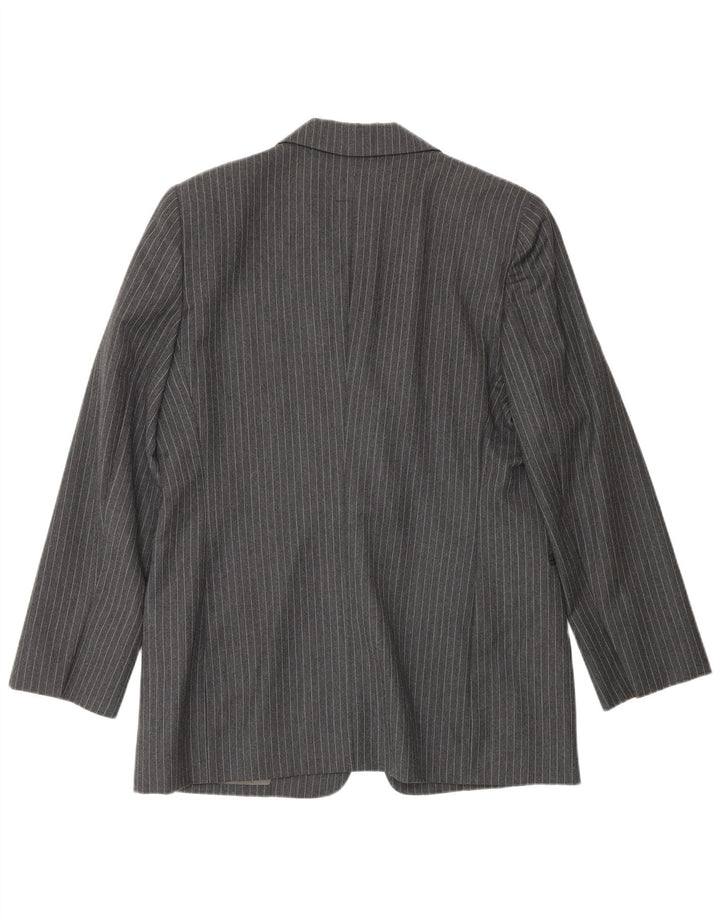 Ferre Γυναικείο τζάκετ 001 1 κουμπιού UK 16 Large Grey Pinstripe Acetate