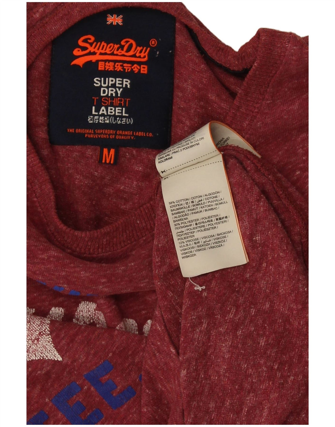 Ανδρικό γραφικό μπλουζάκι Superdry Top Βαμβακερό με μεσαίο κόκκινο χρώμα