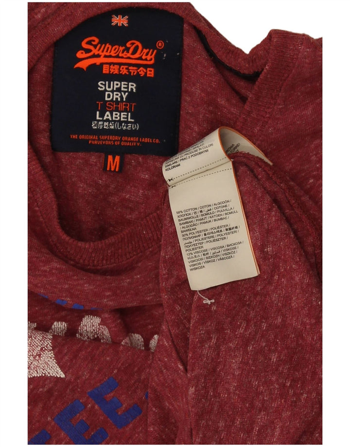 Ανδρικό γραφικό μπλουζάκι Superdry Top Βαμβακερό με μεσαίο κόκκινο χρώμα