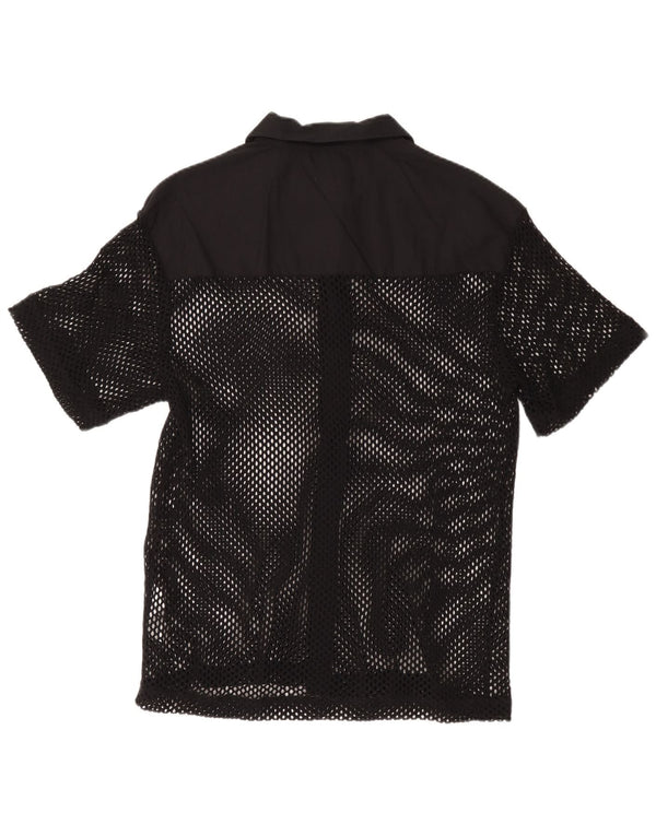 Ανδρικό κοντομάνικο πουκάμισο Zara, μεσαίο μαύρο βαμβακερό