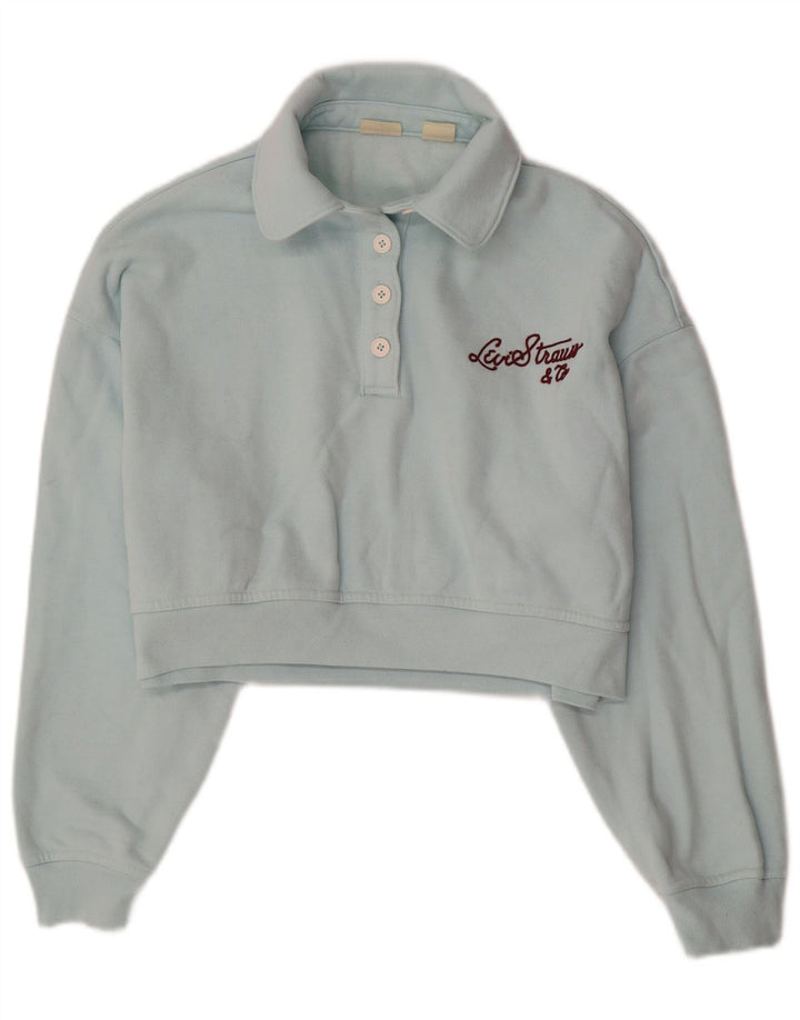 Γυναικεία LEVI'S Oversized φούτερ με λαιμόκοψη Polo Jumper UK 6 XS Blue