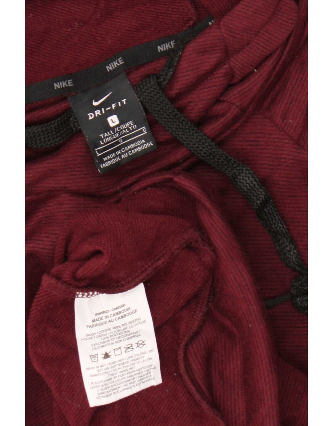 Μεγάλο μπορντό πολυεστέρας Nike Mens Dri Fit Hoodie Jumper