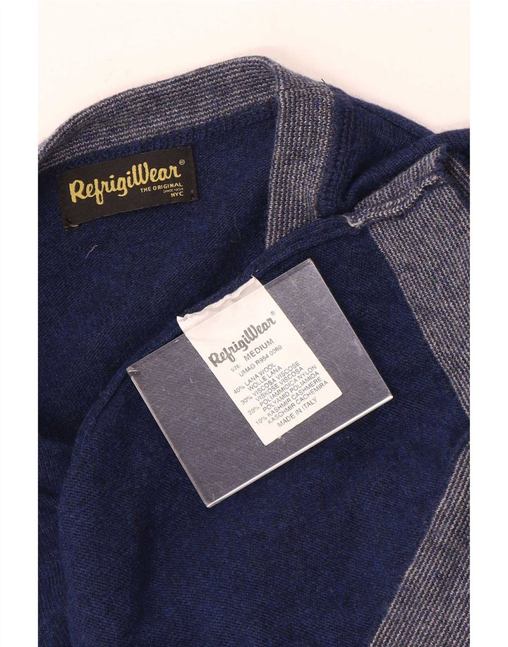 Ανδρικό πουλόβερ Refrigiwear Boat Neck Jumper Medium Navy Blue Colorblock Μαλλί