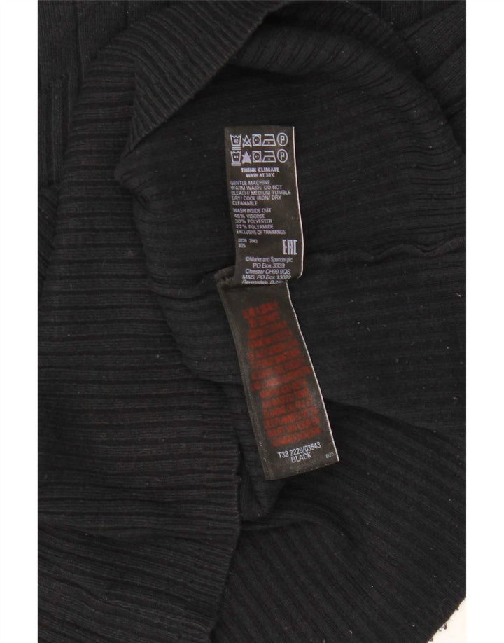 Marks & Spencer Γυναικείο πουλόβερ με λαιμό χελώνα UK 12 Medium Black