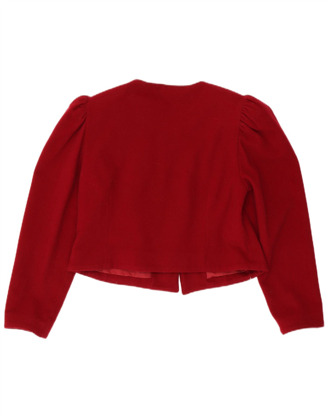 Vintage Γυναικείο τζάκετ με 3 κουμπιά Crop Blazer IT 44 Μεσαίο κόκκινο μαλλί