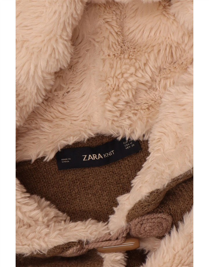 ZARA Γυναικείο πουλόβερ με κουκούλα με κουκούλα ZARA UK 14 Μεσαίο καφέ