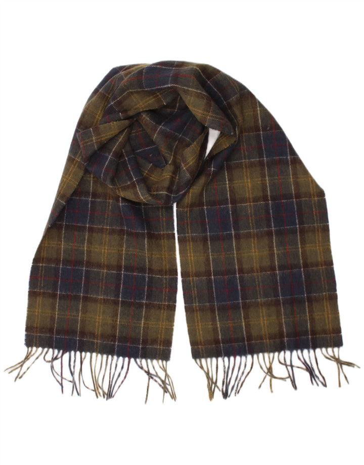 Ανδρικό ορθογώνιο φουλάρι Barbour One Size Khaki καρό Lambswool Classic