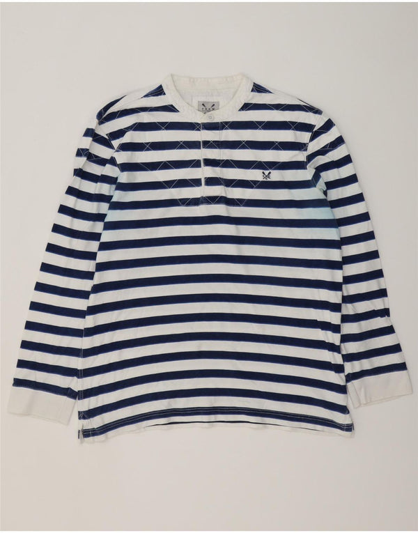Crew Clothing Ανδρικό τοπ μακρυμάνικο XL Navy Blue ριγέ βαμβακερό