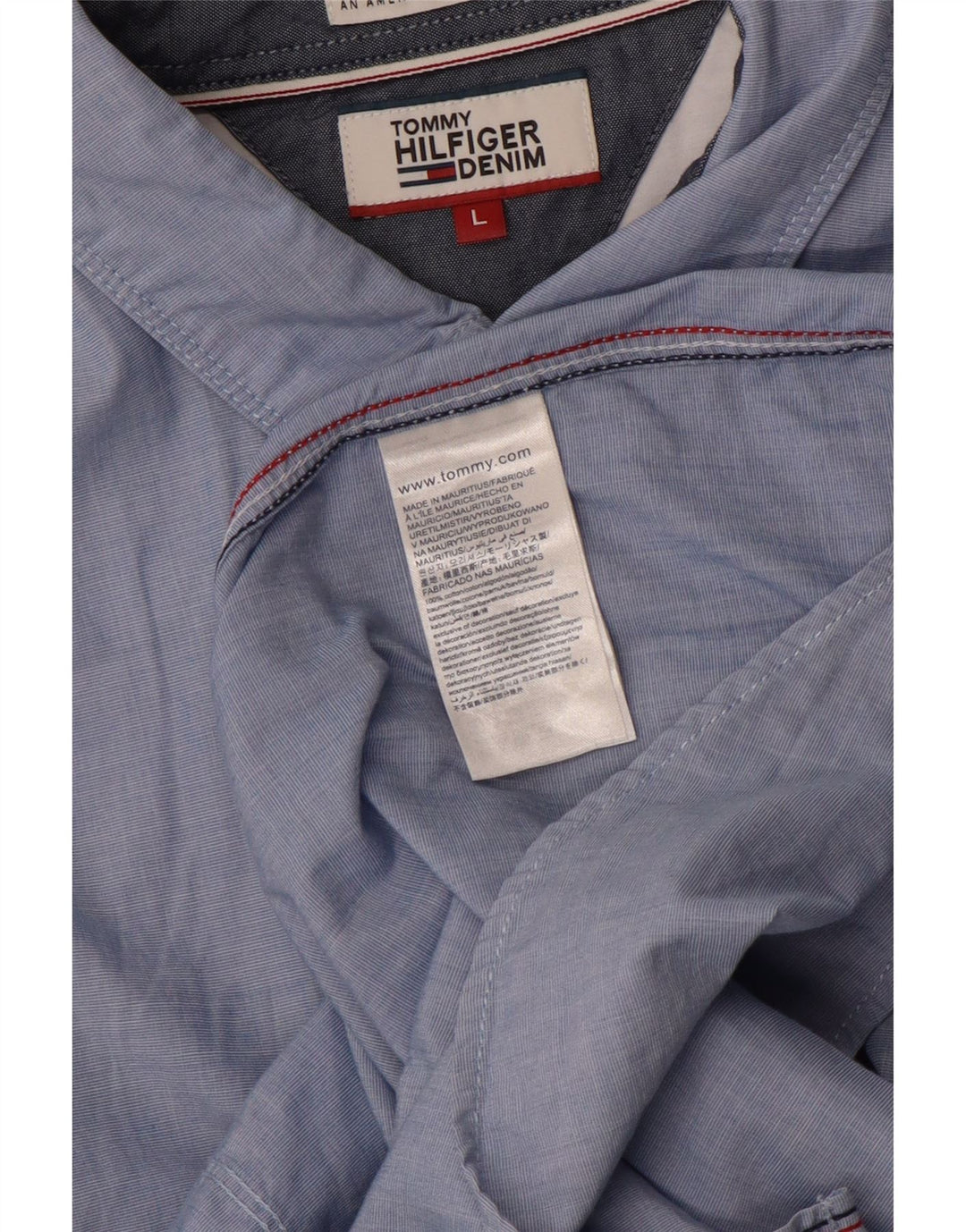 TOMMY HILFIGER Ανδρικό πουκάμισο μεγάλο μπλε βαμβακερό