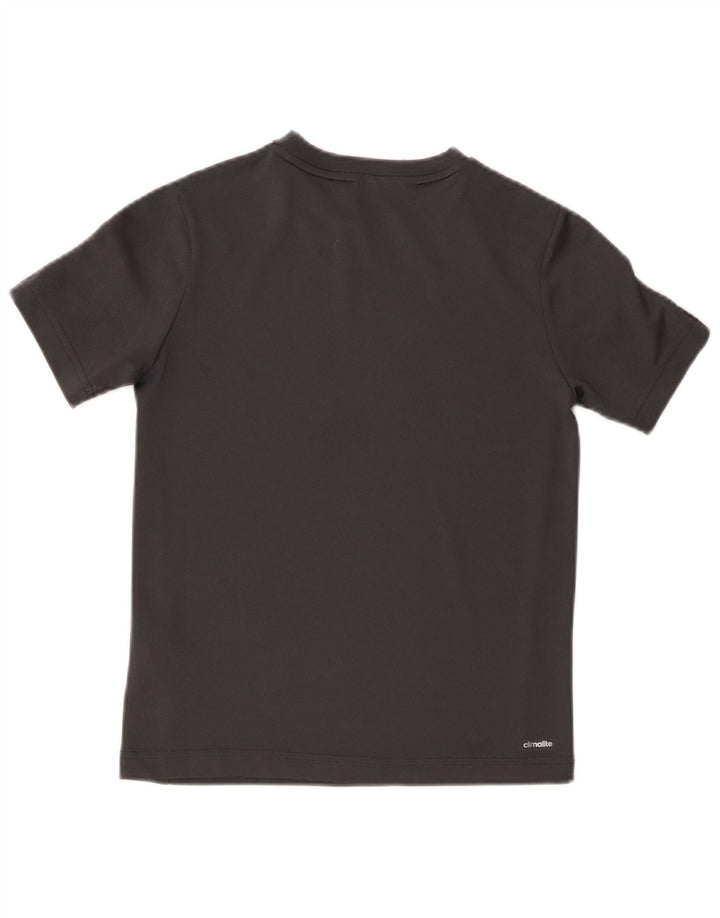 Adidas Boys Graphic T-Shirt Top 9-10 Years Grey Polyester