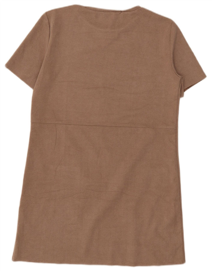 Zara Γυναικείο Φόρεμα Shift UK 14 Medium Beige Polyester