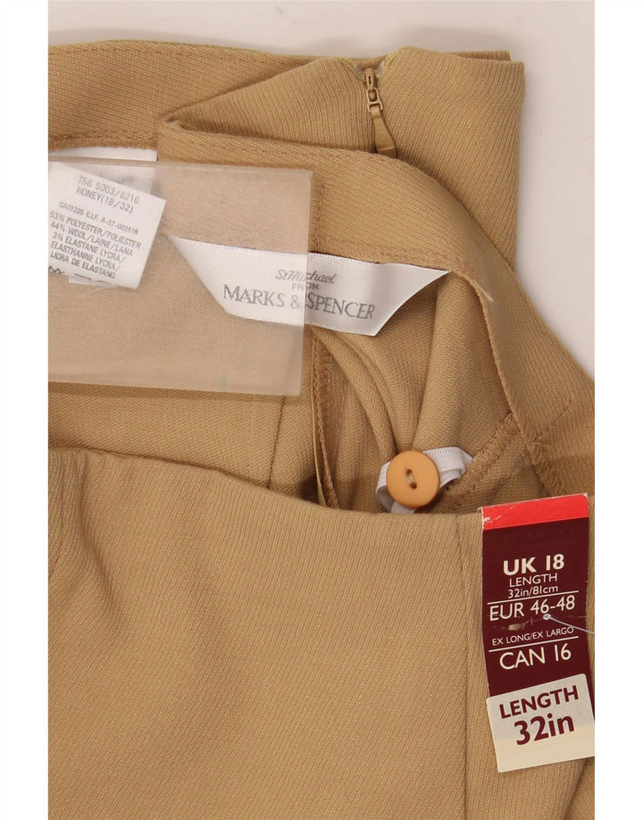 Marks & Spencer Γυναικεία Pencil Φούστα UK 18 XL W34 Beige Polyester