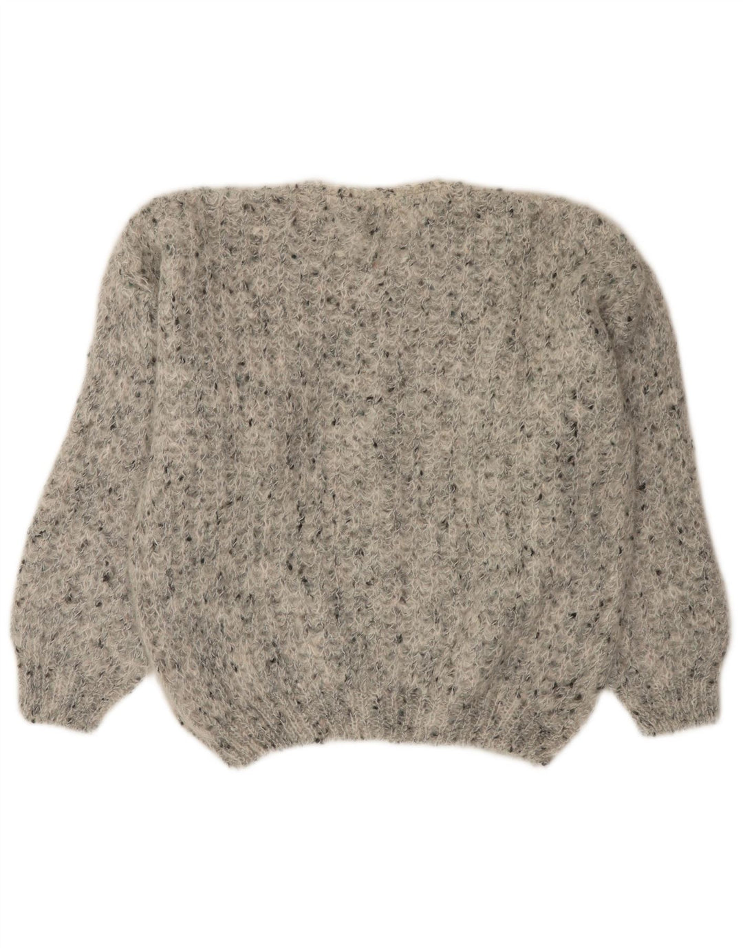 VINTAGE Γυναικείο πουλόβερ με ζακέτα μεγάλου μεγέθους UK 18 XL με γκρι φλιτζάνια