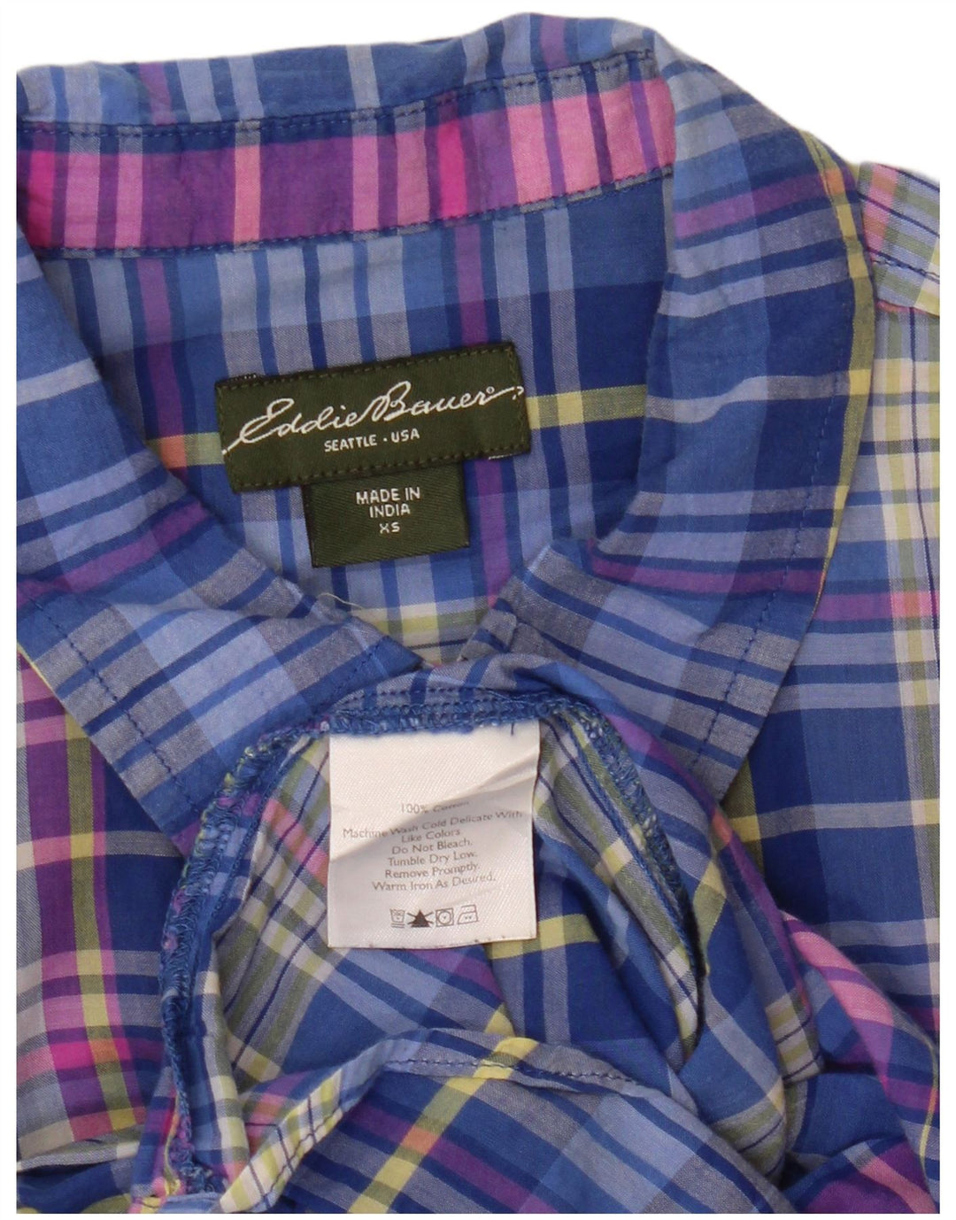 Γυναικείο πουκάμισο Eddie Bauer Loose Fit UK 6 XS Blue Check Cotton