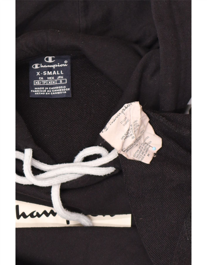 CHAMPION Ανδρική Loose Fit Graphic Hoodie Jumper XS Black Colourblock Cotton