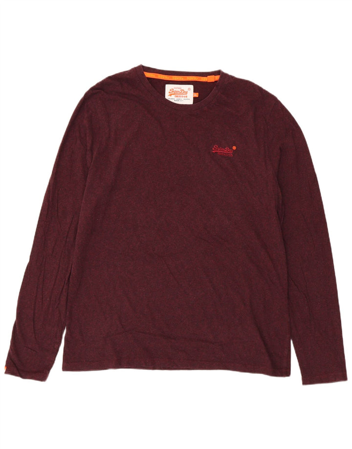 Superdry Ανδρικό μακρυμάνικο 2XL βαμβακερό μπορντό