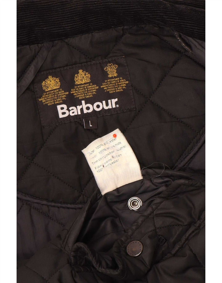 Ανδρικό καπιτονέ μπουφάν Barbour UK 40 μεγάλο μαύρο πολυεστέρα