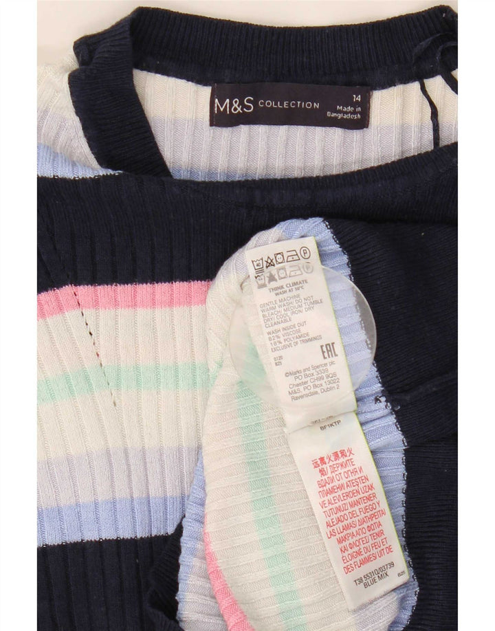 Marks & Spencer Γυναικείο πουλόβερ με λαιμό σκάφος UK 14 Medium Navy Blue
