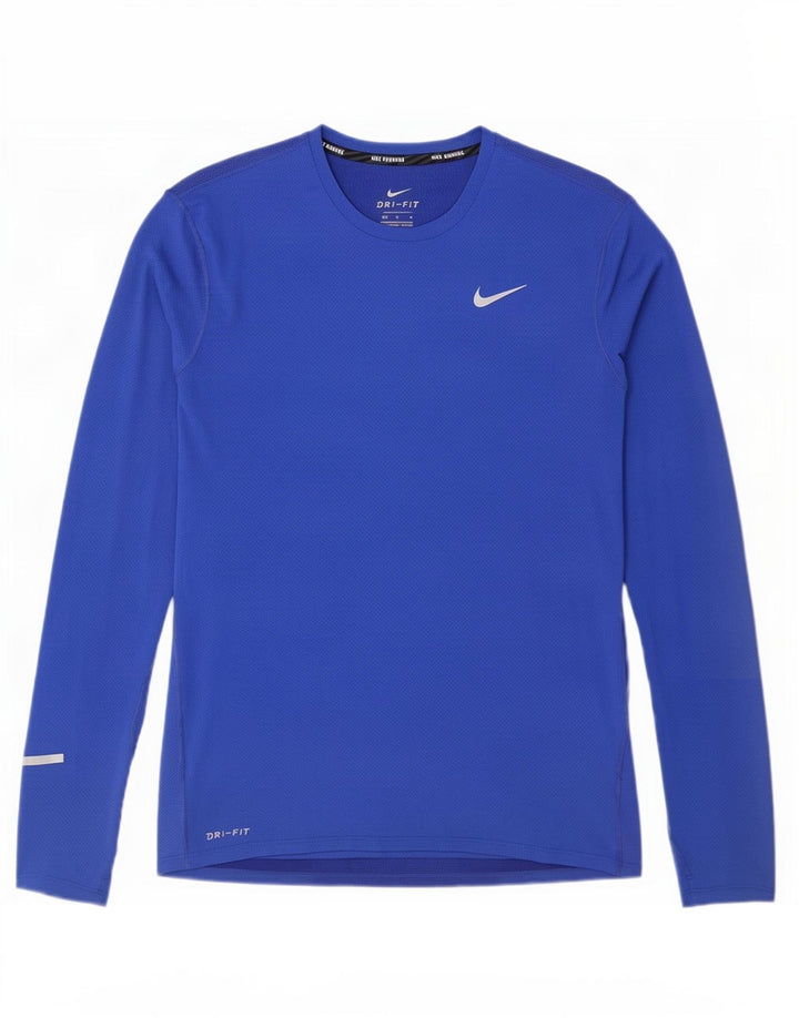 Ανδρικό τοπ Nike Dri Fit Μακρυμάνικο μεσαίο μπλε πολυεστέρας