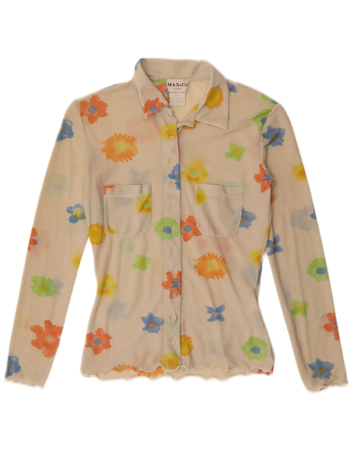 Max & Co. Γυναικείο πουκάμισο Μπλούζα UK 12 Medium Off White Floral