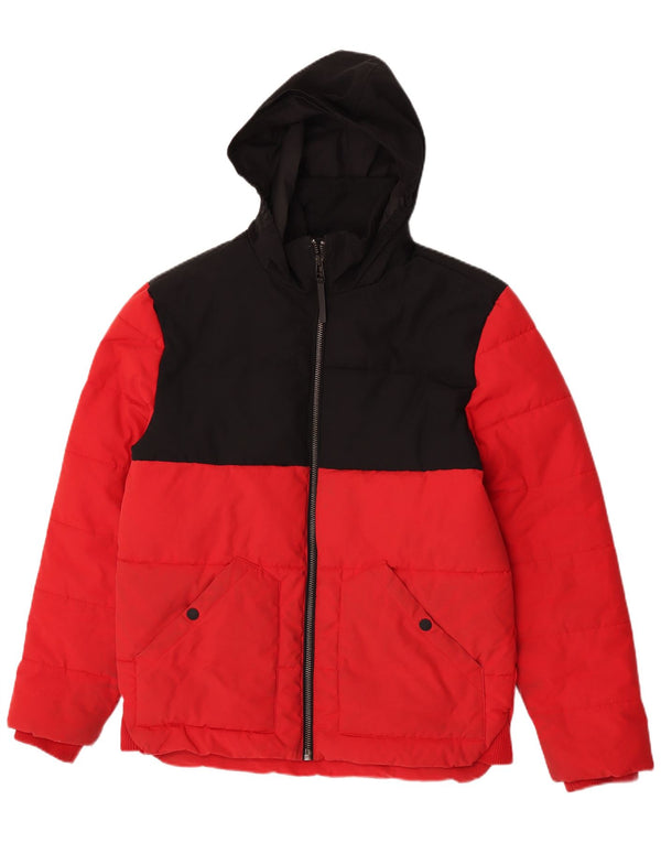 Ανδρικό μπουφάν με κουκούλα Marks & Spencer UK 38 Medium Red Colourblock