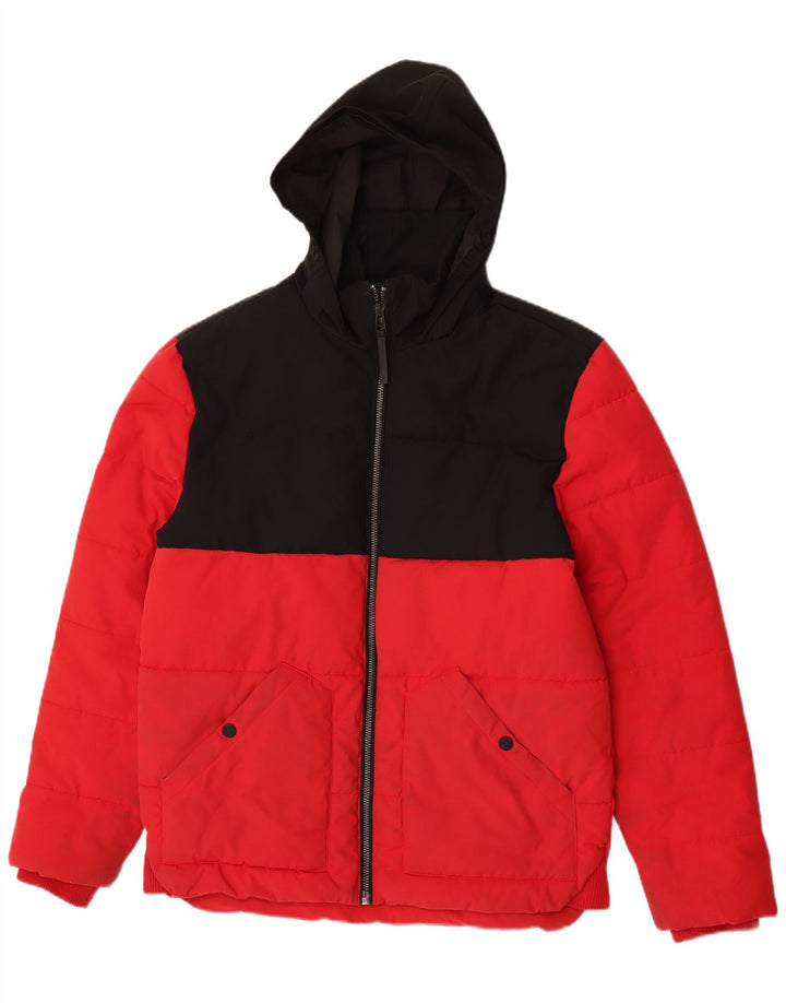 Ανδρικό μπουφάν με κουκούλα Marks & Spencer UK 38 Medium Red Colourblock