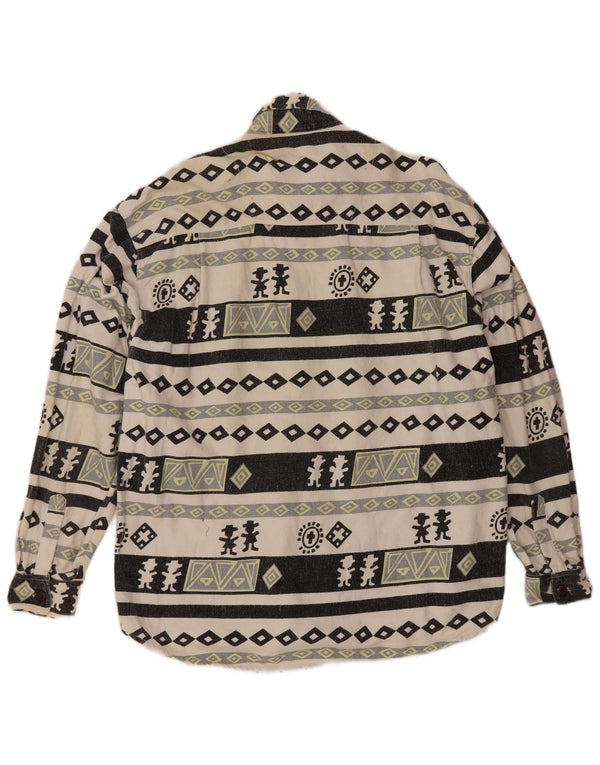 VINTAGE Ανδρικό πουκάμισο Ξυλοκόπος Φανελένιο Μεγάλο Γκρι Γεωμετρικό Βαμβάκι