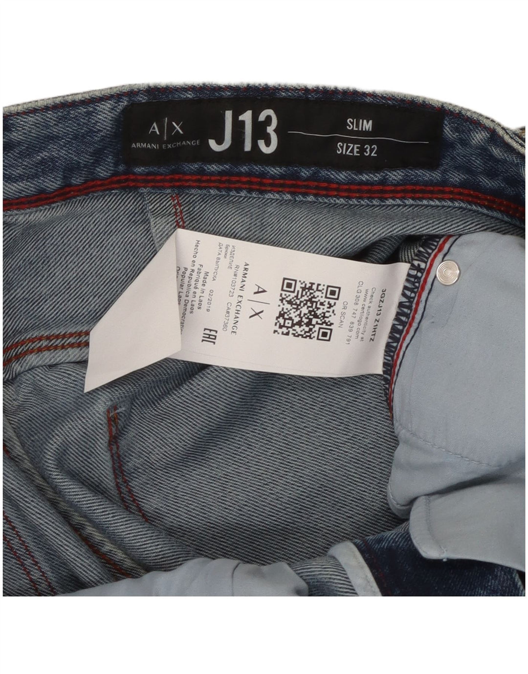 Armani Exchange Ανδρικό Slim Jeans W32 L32 Μπλε βαμβακερό