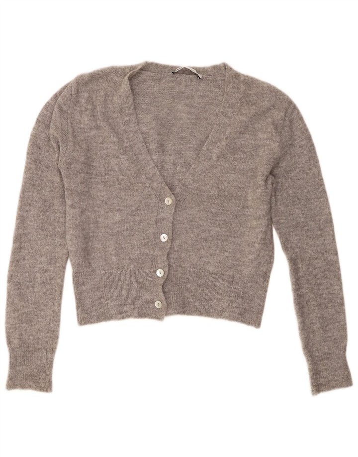 Zara Γυναικεία Ζακέτα Crop UK 14 Medium Grey
