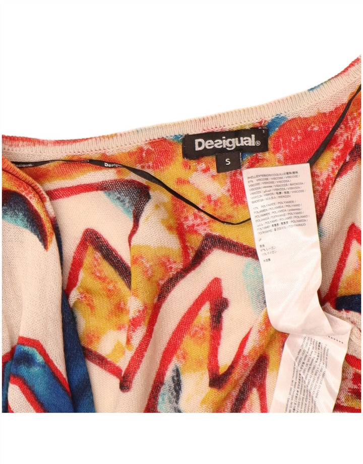 Desigual Γυναικείο πουλόβερ Longline Cardigan UK 10 Small πολύχρωμο