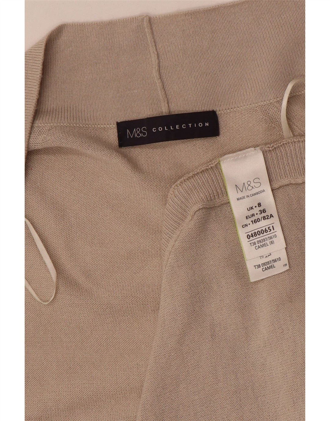 Marks & Spencer Γυναικείο Longline ανοιχτό πουλόβερ ζακέτα UK 8 Small Beige