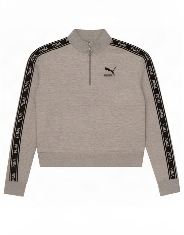 Γυναικεία γραφική φούτερ Puma Crop Jumper UK 8 Small Grey Colourblock