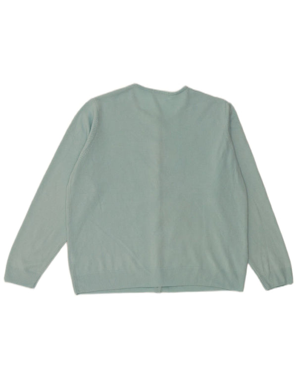 Marks & Spencer Γυναικείο πουλόβερ ζακέτα UK 18 XL Μπλε φλοράλ ακρυλικό