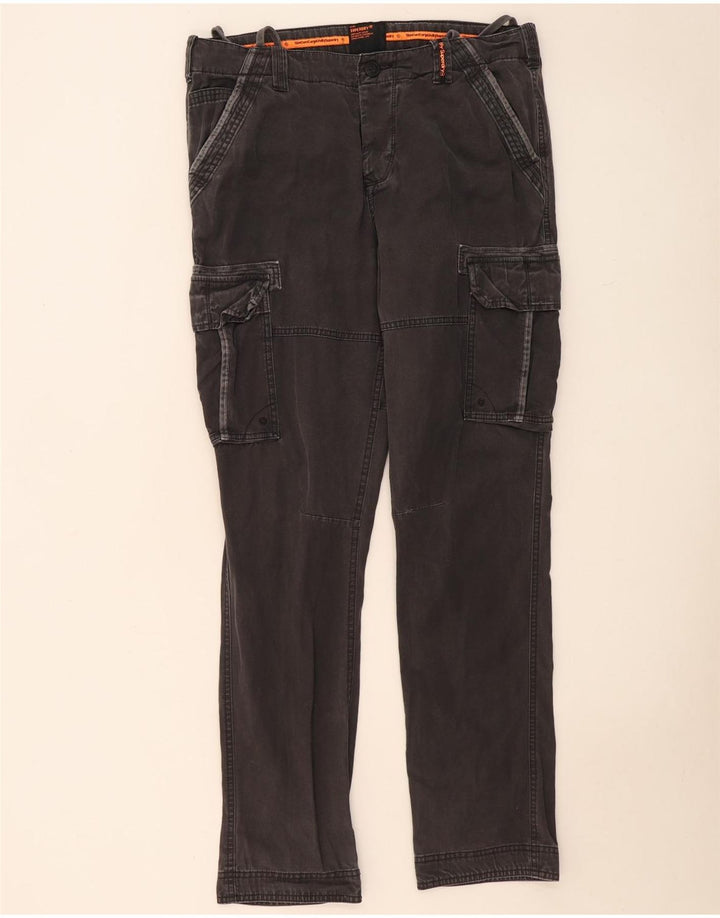 SUPERDRY Ανδρικό λεπτό παντελόνι Cargo μεγάλο W36 L33 Γκρι βαμβακερό