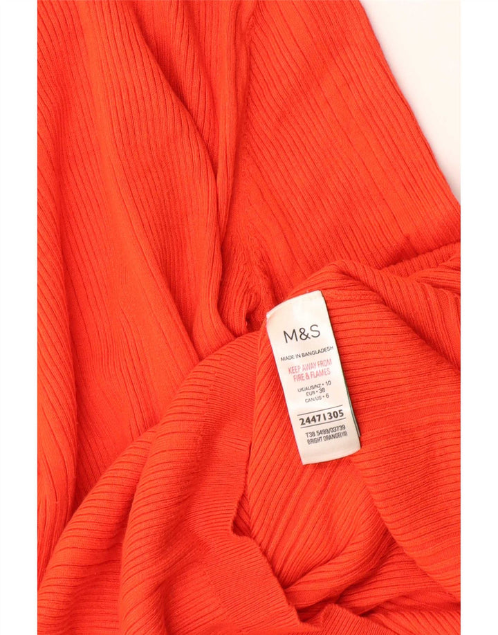 Marks & Spencer Γυναικείο πουλόβερ με ρολό λαιμόκοψη UK 10 Μικρή πορτοκαλί βισκόζη