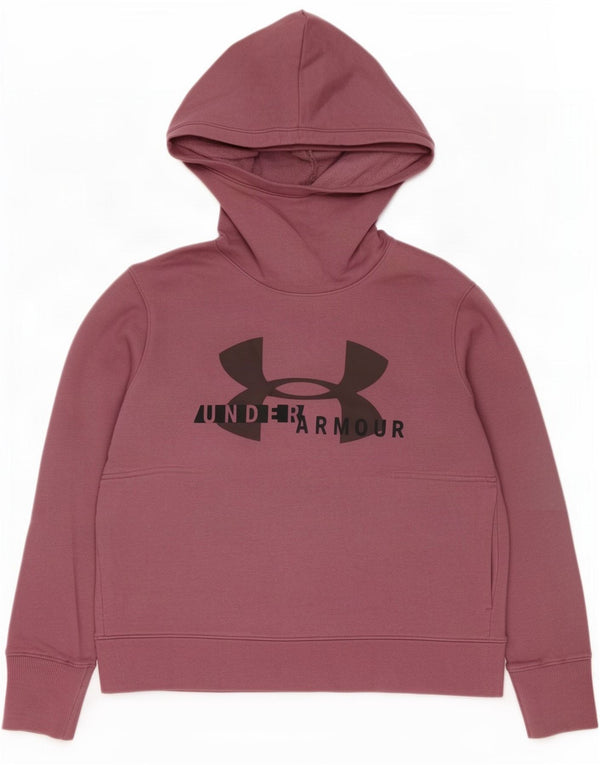 Under Armour Womens Loose Fit Graphic Hoodie Jumper UK 14 Medium Pink