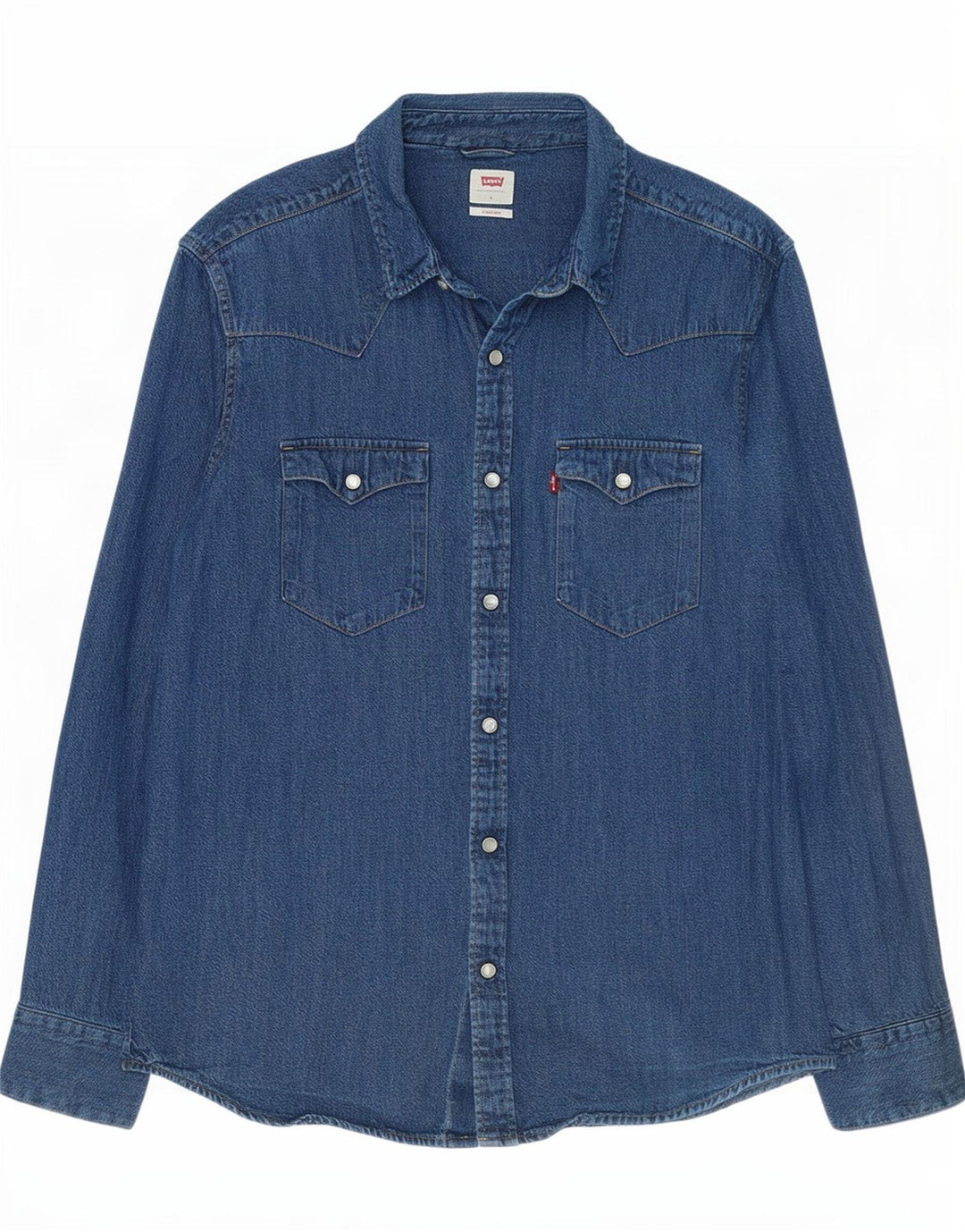 Ανδρικό πουκάμισο Levi's Standard τζιν, μεγάλο μπλε βαμβακερό
