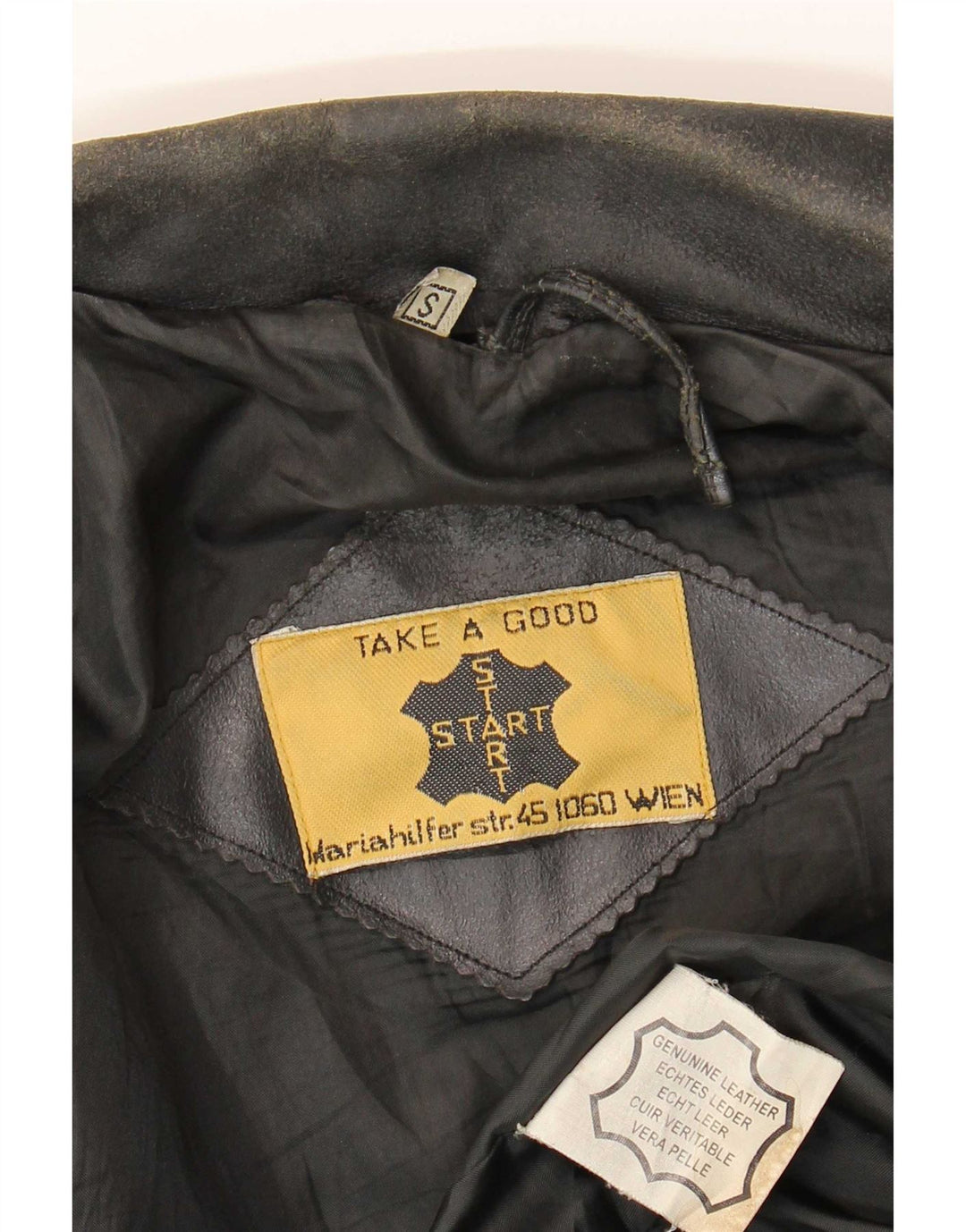 Vintage Ανδρικό Δερμάτινο Μπουφάν UK 36 Small Black Leather