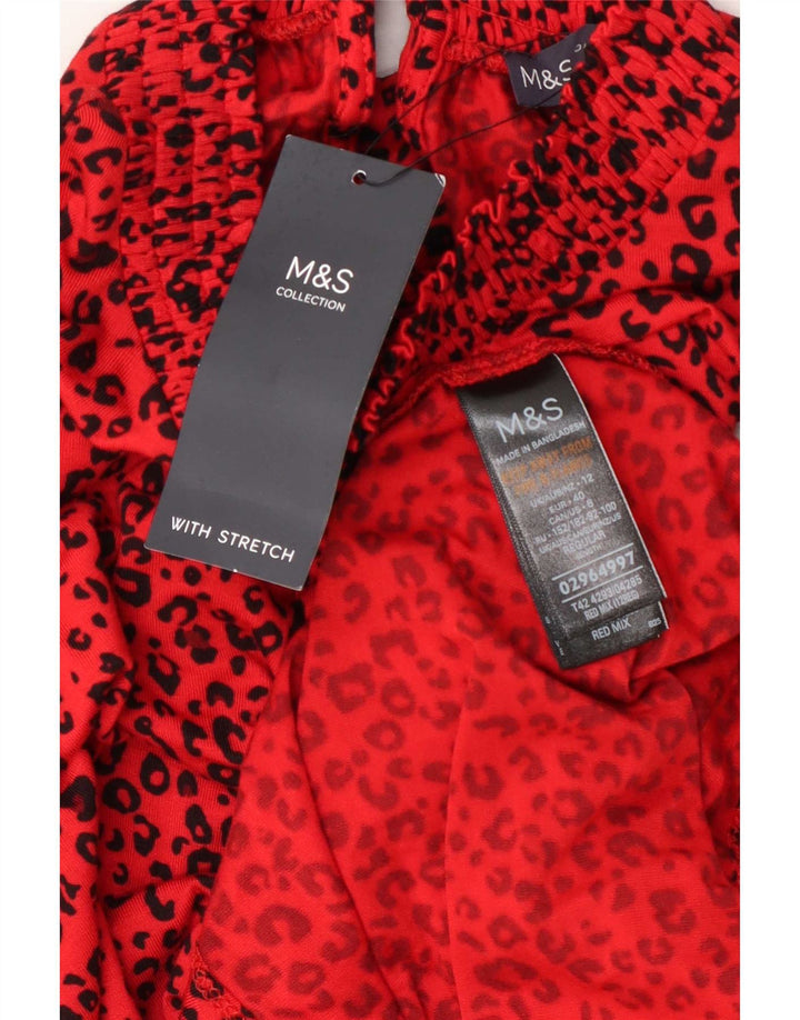 Marks & Spencer Γυναικείο Βασικό Φόρεμα UK 12 Medium Red Animal Print