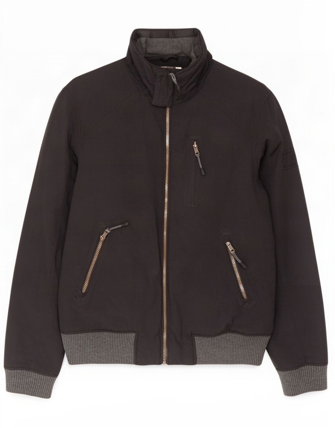 Ανδρικό Bomber Jacket με κουκούλα Fat Face UK 36 Small Black Nylon