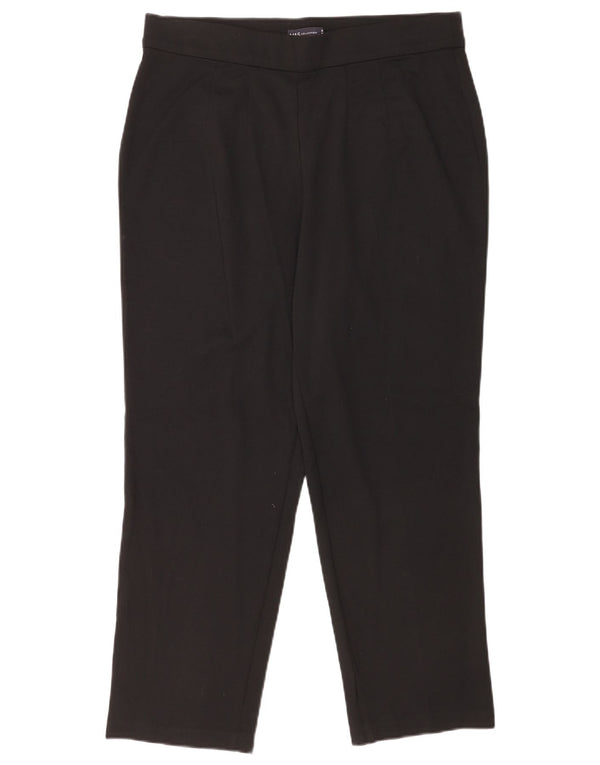 Marks & Spencer Womens Straight Casual Trousers UK 16 Large W34 L27 Black
