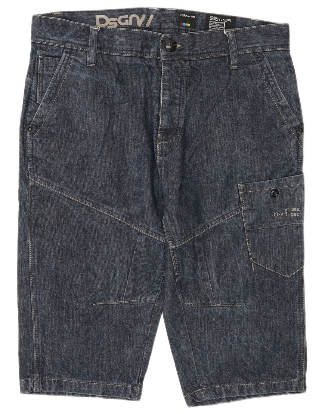 Vintage Ανδρικό τζιν σορτς Cargo W32 Medium Navy Blue