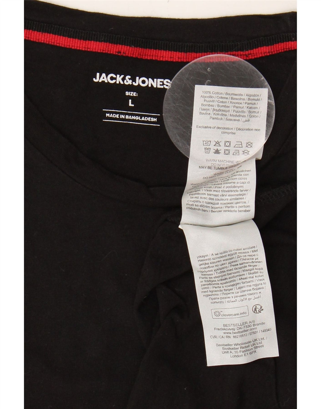 JACK & JONES Mens T-Shirt Top Large Black Cotton Vintage Jack & Jones and Second-Hand Jack & Jones from Messina Hembry 