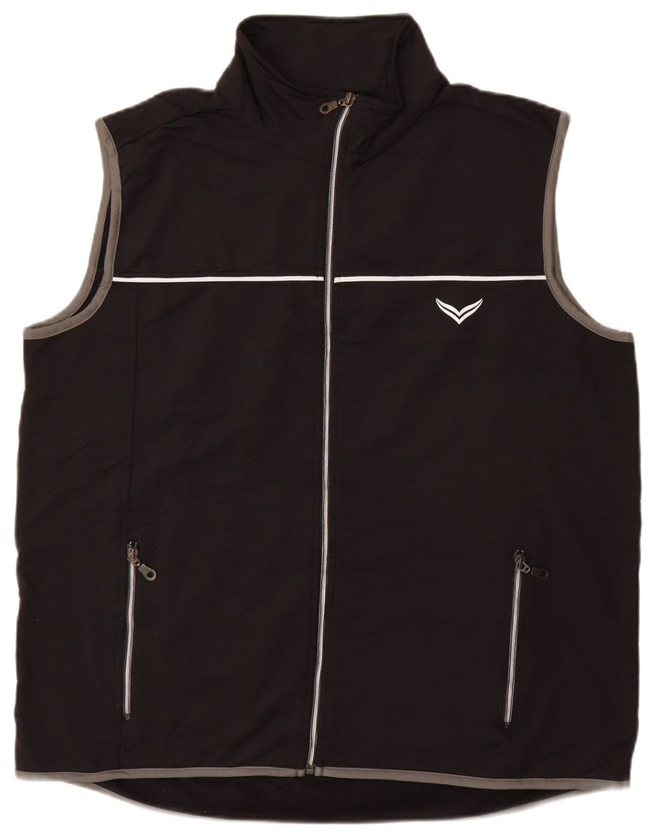 Ανδρική αθλητική φόρμα γραφική TRIGEMA Top Jacket Μαύρο Πολυεστέρας