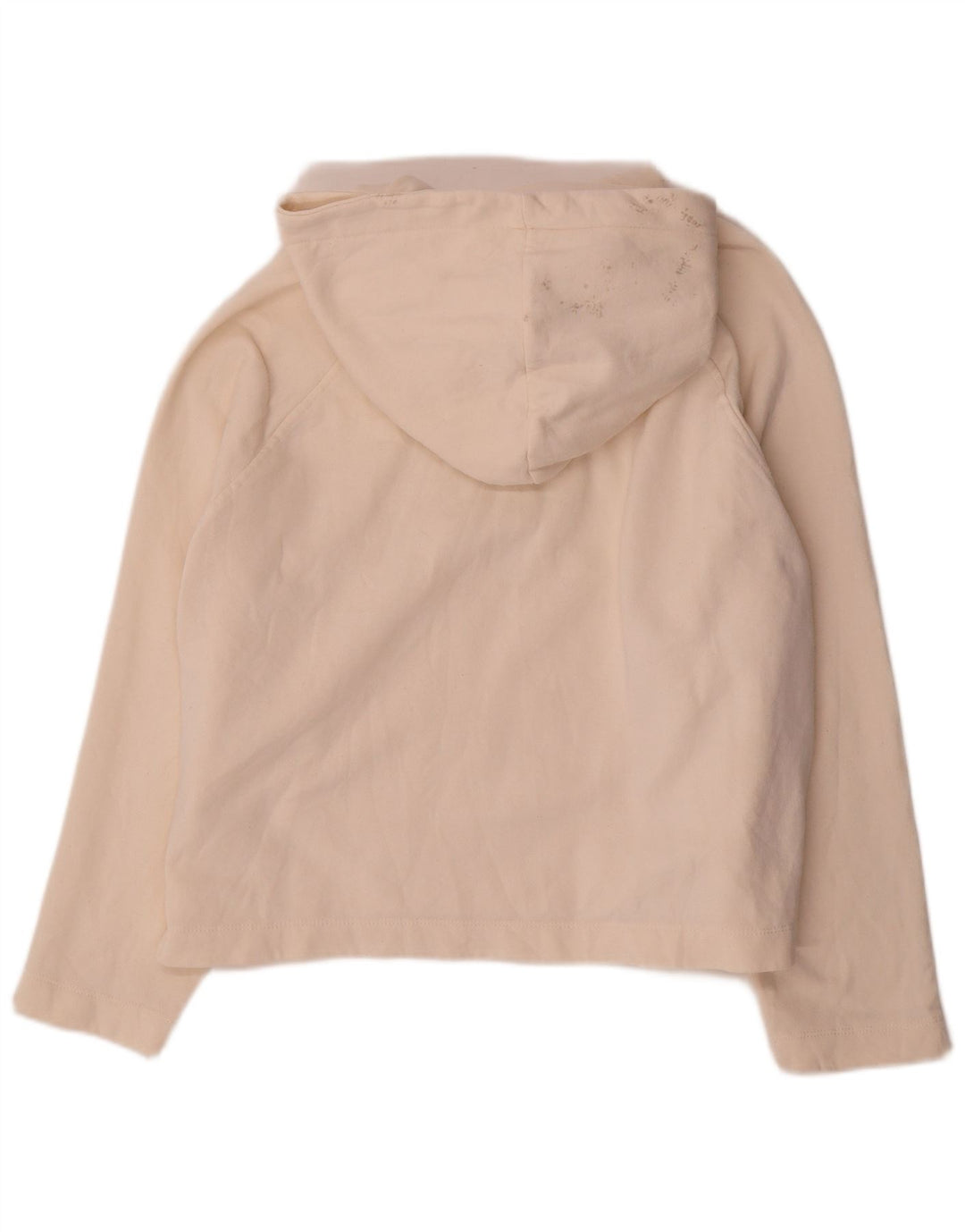 Zara Γυναικείο Hoodie Jumper UK 14 Medium Off White Βαμβακερό