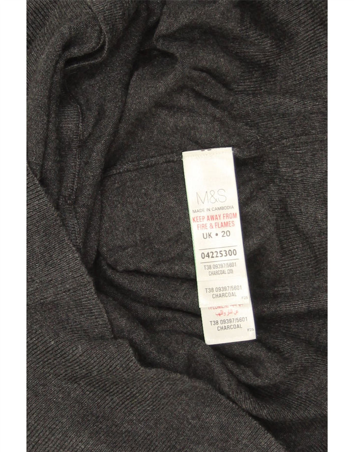 Marks & Spencer Γυναικεία ζακέτα πουλόβερ UK 20 2XL γκρι βισκόζη