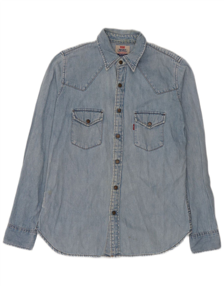 Ανδρικό τζιν πουκάμισο Levi's μεγάλο μπλε βαμβακερό